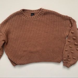 Moon & Madison Rose/Terracotta Crop Sweater size small